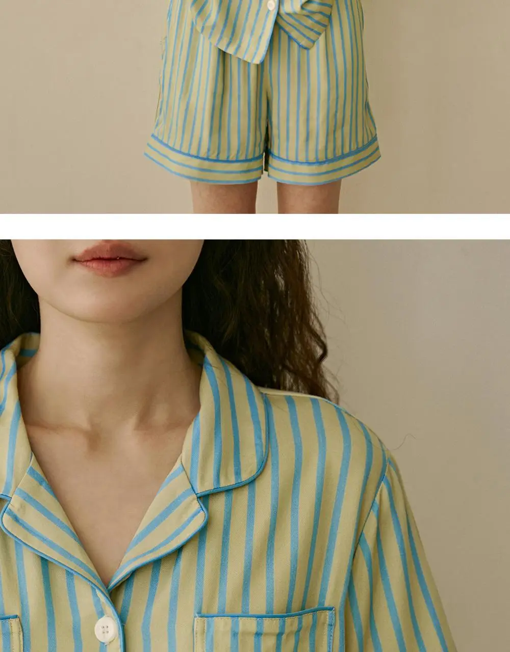 보웰 [BWTZ] 데이오프 비스코스 100% 파자마 반소매세트 레몬스트라이프 3종 상세페이지 15